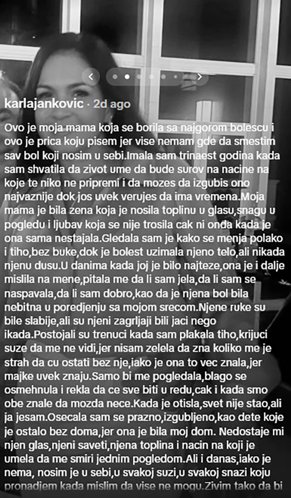 Karlina objava na TikTok-u