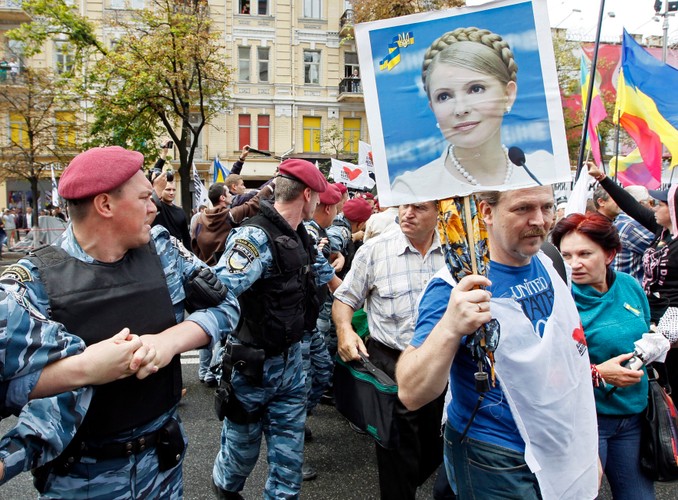 Zwolennicy Julii Tymoszenko na ulicach Kijowa