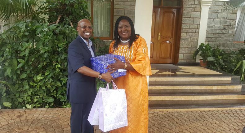 Billionaire Businessman gifts Ida Odinga at her Bondo home