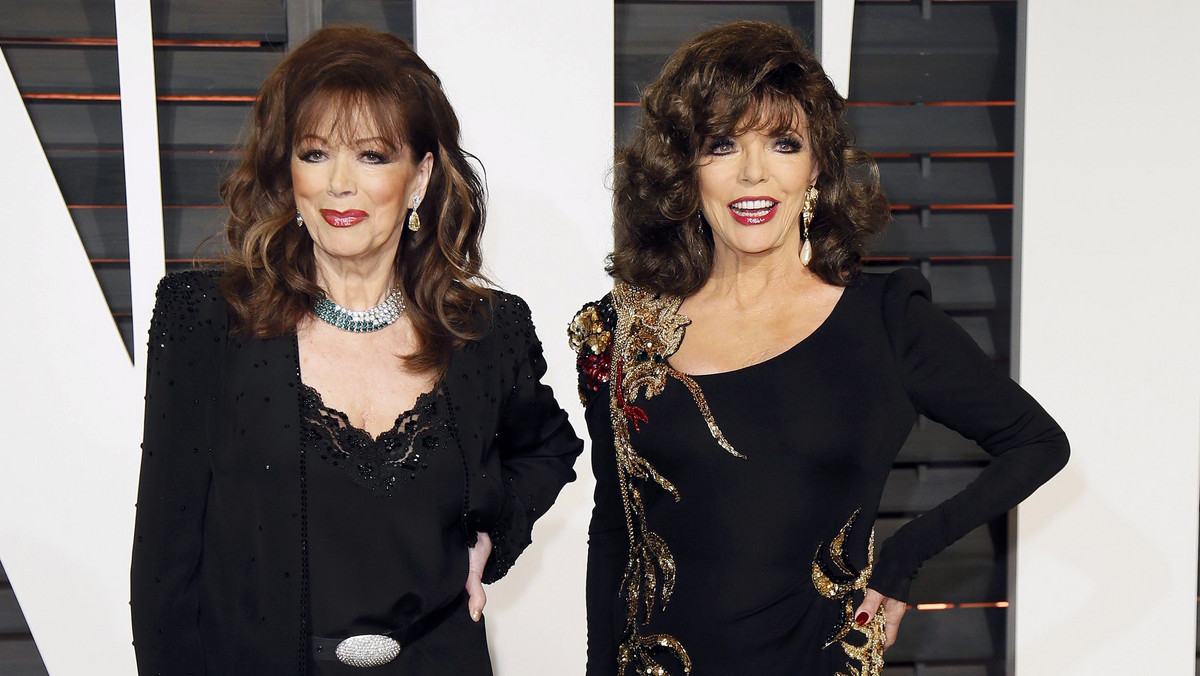 Joan and Jackie Collins arrive at the 2015 Vanity Fair Oscar Party in Beverly Hills