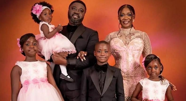 Mercy Johnson Okojie, her husband Odi Okojie and their kids, Purity, Henry, Angel and Divine [Pulse]