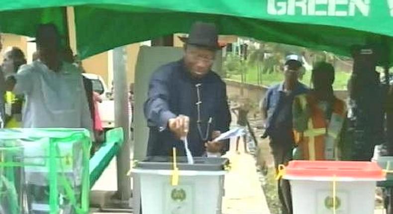 President Goodluck Jonathan votes as Nigeria Decides 