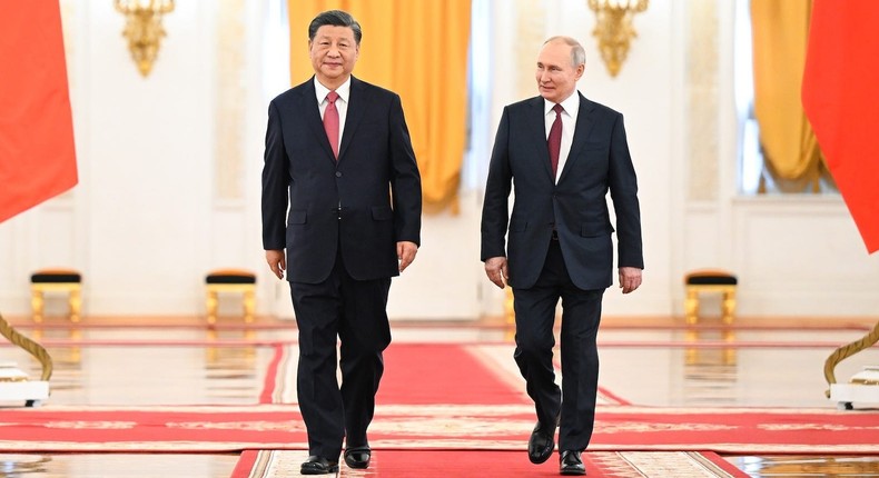 Russian President Vladimir Putin and Chinese President Xi Jinping in the Kremlin on March 21.Xie Huanchi/Xinhua via Getty Images