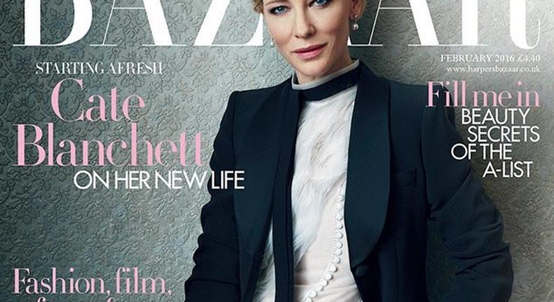 Cate Blanchett covers Harper's Bazaar UK February 2016 issue