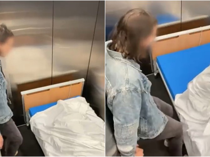 Muškarac sam sa pokojnikom u liftu