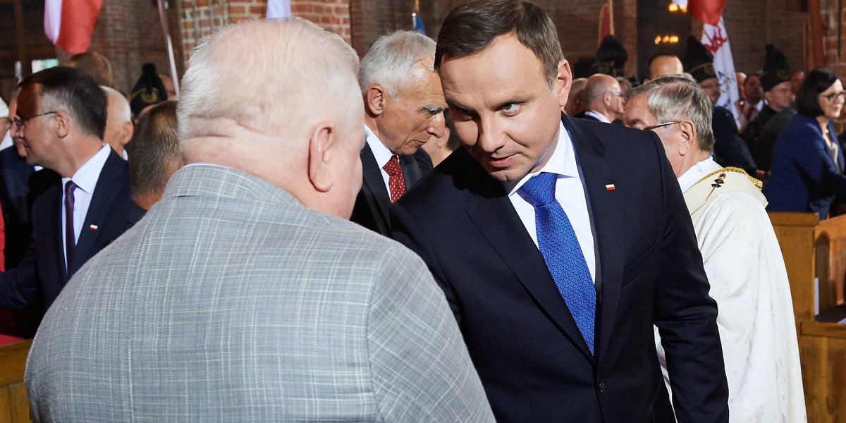 Lech Wałęsa i Andrzej Duda