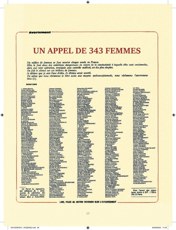 UN APPEL DE 343 FEMMES