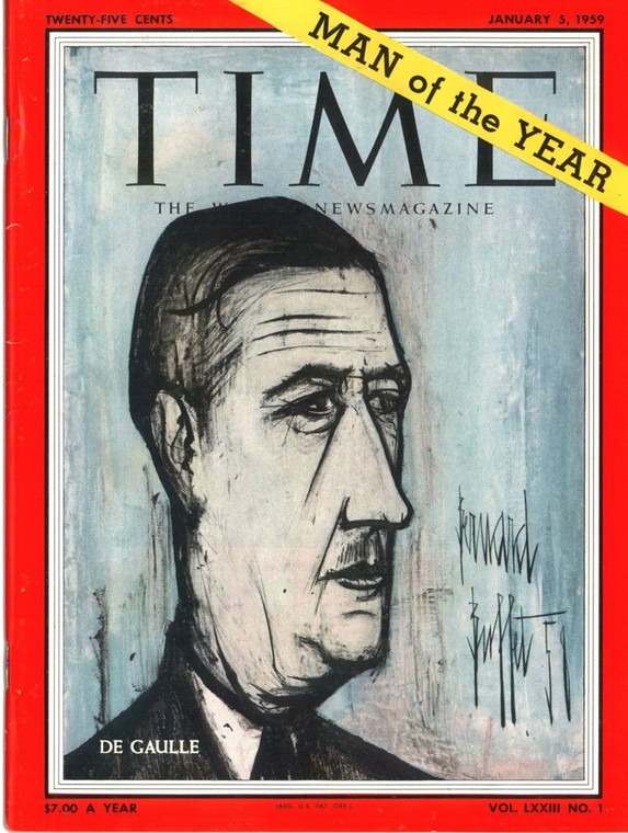 Charles de Gaulle jako człowiek roku 1958 tygodnika "Time"