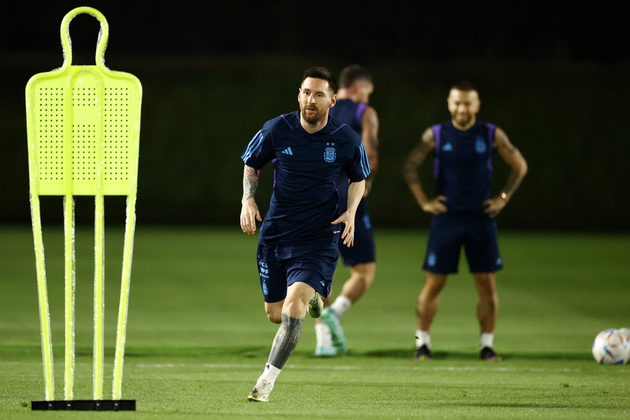 Messi podczas treningu.
