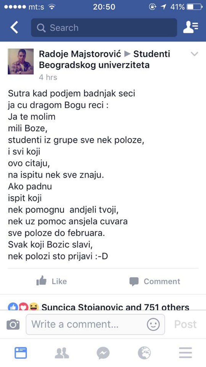 Radoje je studentima poželeo uspešan prolazak ispita