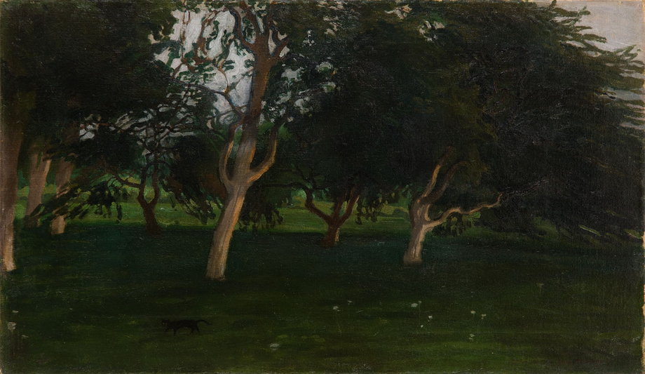 Józef Mehoffer, "Zmrok w sadzie", 1909
