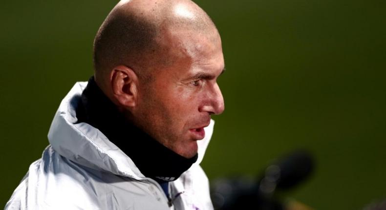 Real Madrid coach Zinedine Zidane speaks to reporters in Yokohama, Japan, on December 12, 2016