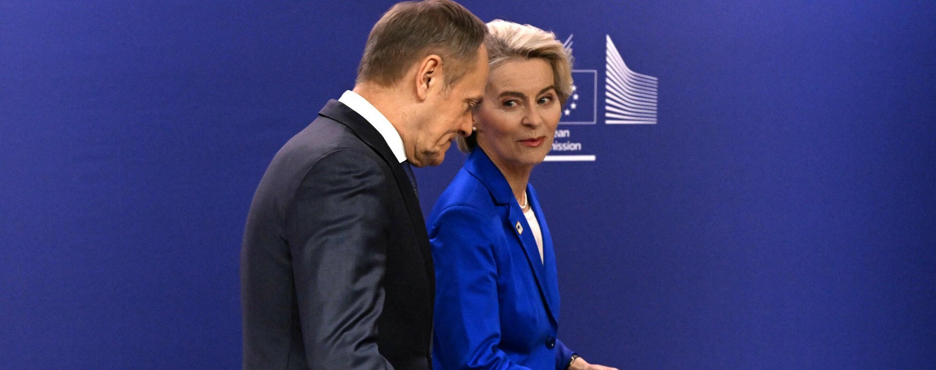 Donald Tusk, premier polskiego rządu i Ursula von der Leyen, przewodnicząca Komisji Europejskiej