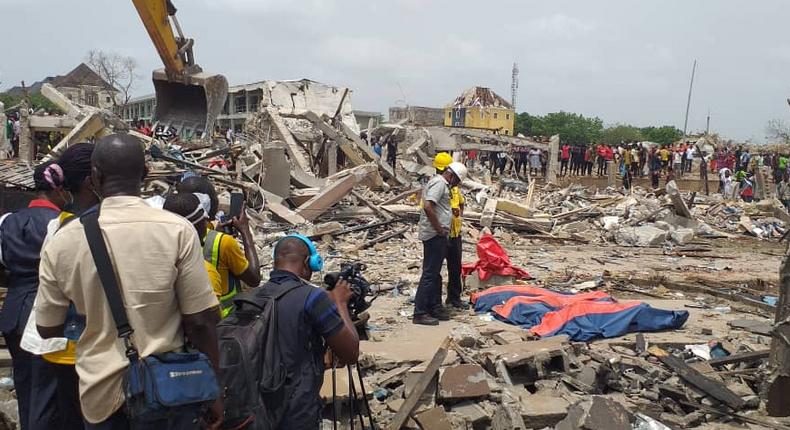 Scene of the wreckage caused by gas explosion in Abule Ado, Lagos, the day after (Pulse)