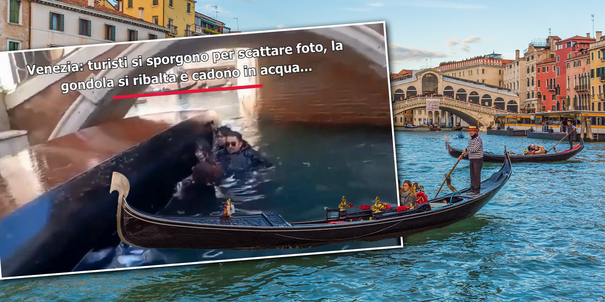 Turyści w Wenecji chcieli zrobić zdjęcie, wypadli z gondoli.