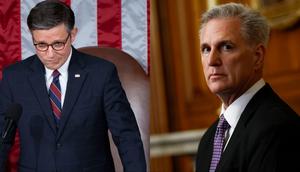 House Speaker Mike Johnson has a tougher job thanks to former Speaker Kevin McCarthy, his ousted predecessorAP; Getty