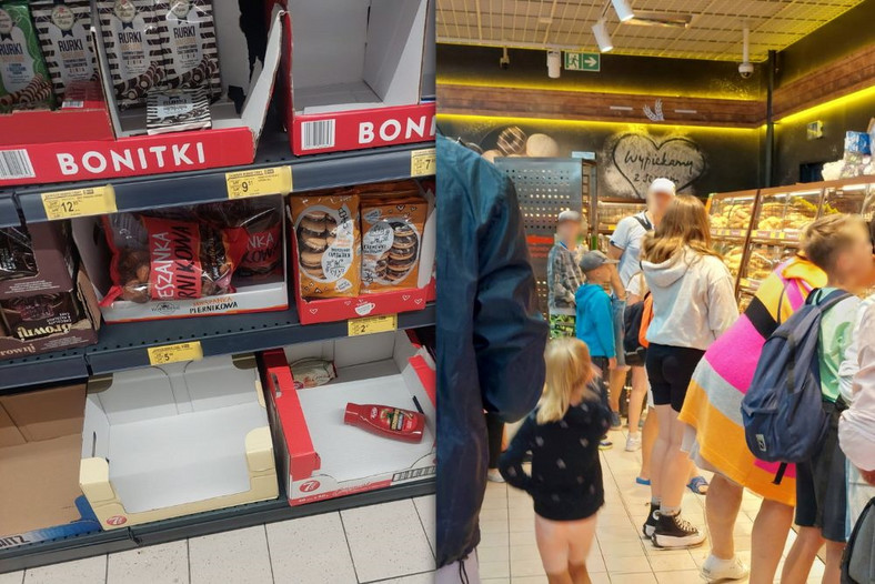 Supermarkety we Władysławowie są pełne klientów, towar szybko jest wyprzedawany