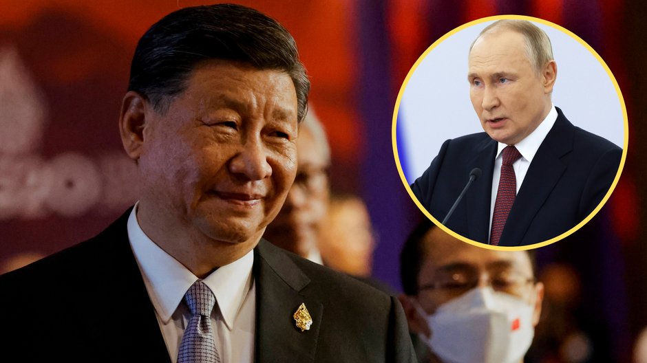 Xi Jinping i Władimir Putin (w kółku)