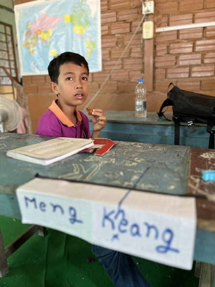 Meng Kheang, uczeń szkoły ASEAN w Kambodży
