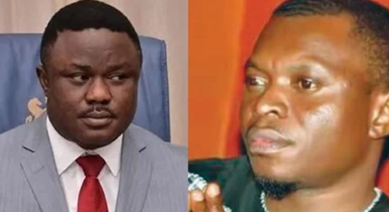 Governor Ben Ayade of Cross River State and Agba Jalingo, the journalist charged with terrorism for criticising the governor. (Punch)