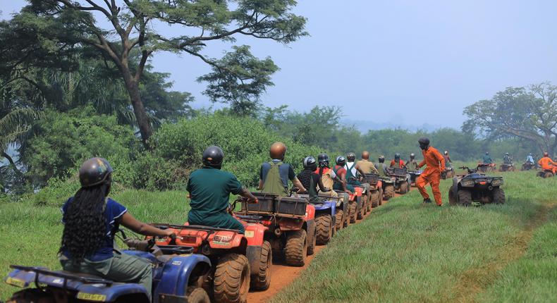 Pulse team quading together in Jinja