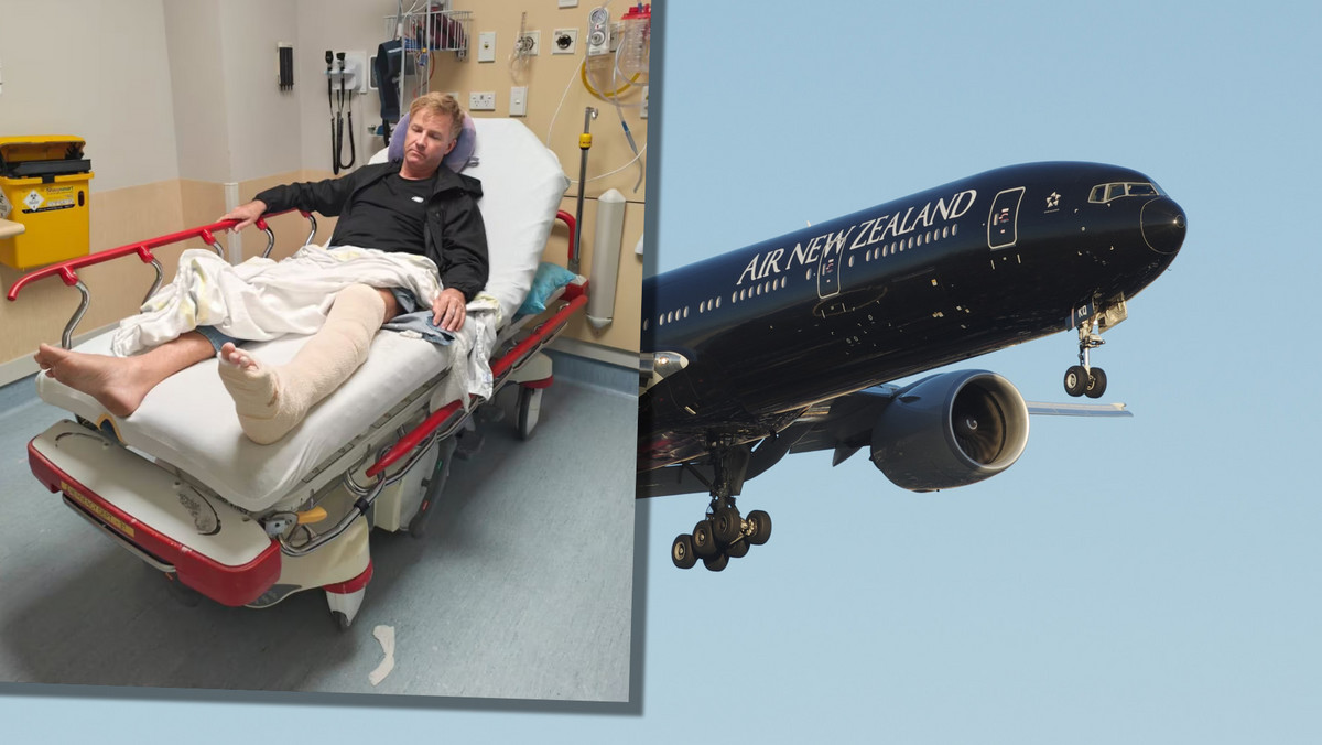 "Jego noga prawie złamała się na pół". Pasażer ranny podczas turbulencji w Air New Zealand