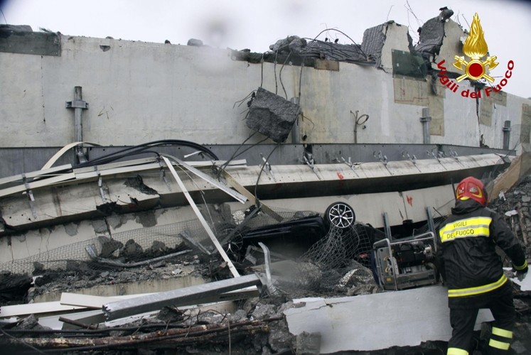 Miejsce katastrofy w Genui