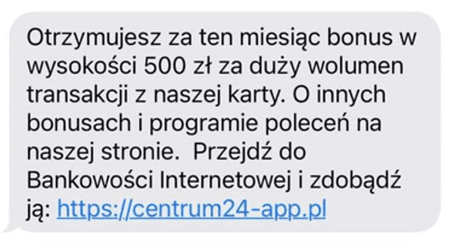 Tak wygląda fałszywy SMS