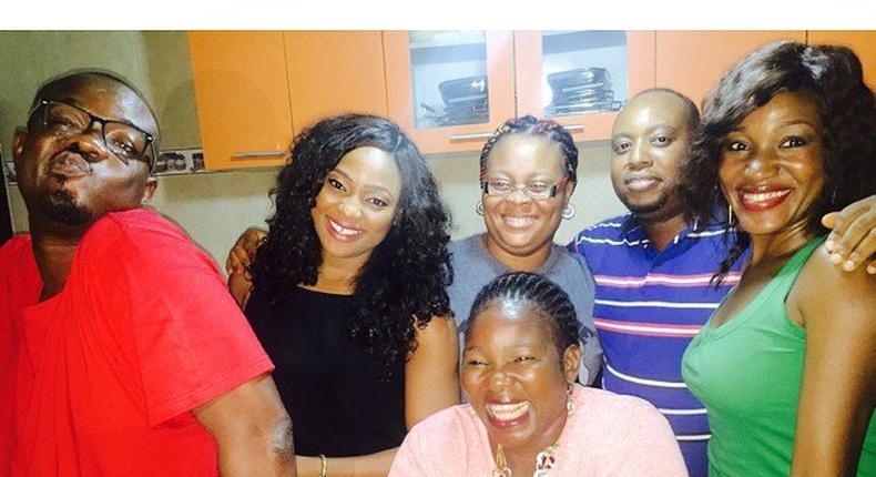 Charles Inojie, Ada Ameh, Judith Audu, Mary Lazarus on set of upcoming comedy film 