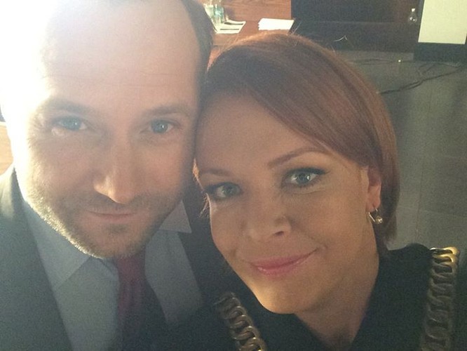 Leszek Lichota i Daria Widawska na planie 'Prawa Agaty'