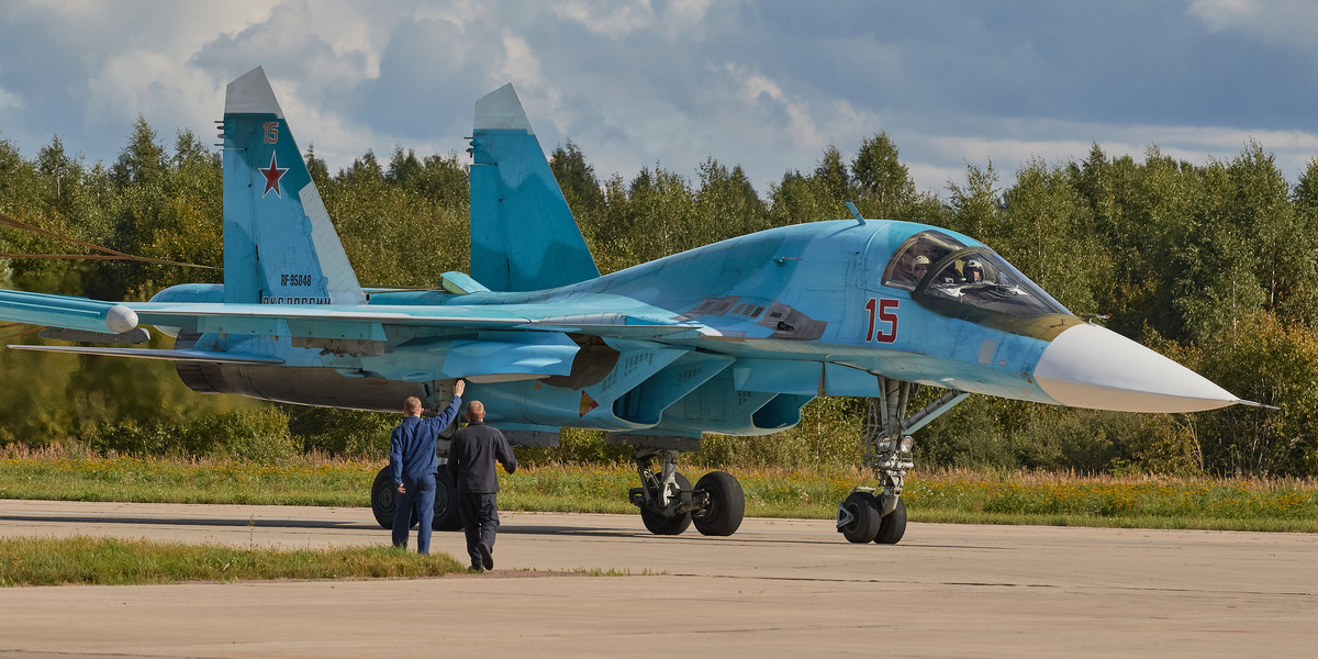 Rosja straciła w sobotę dwa myśliwce Su-34. Zdjęcie ilustracyjne.