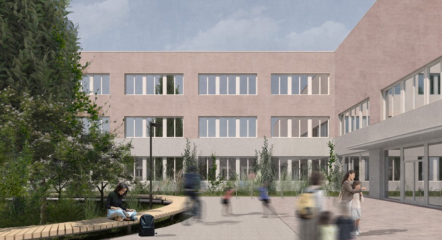 Tak ma wyglądać strefa wejściowa w nowym zespole przy ul. Zwycięskiej. Można będzie dziecko zapisać także do tej szkoły