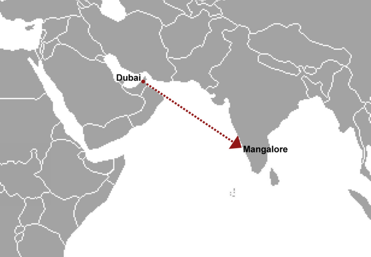 Ruta leta Er India Expres 812