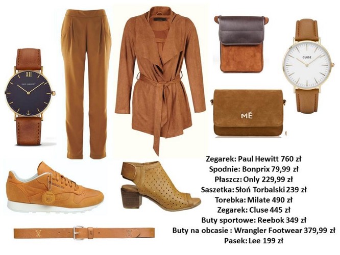 Ubrania i dodatki w różnych odcieniach koloru nude