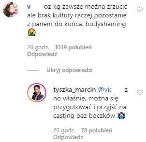 Marcin Tyszka na Instagramie