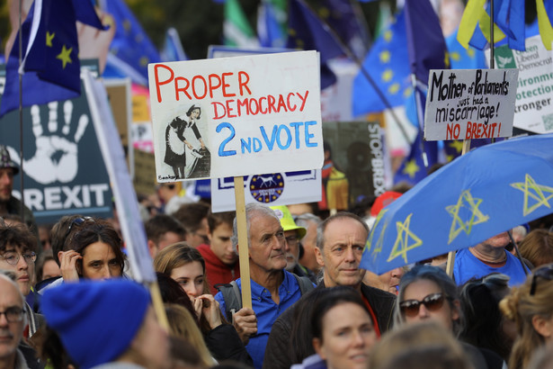 protest w Londynie przeciwko brexitowi