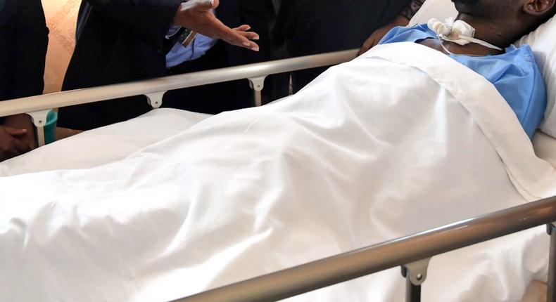 Former Garissa CEC Idriss Mukhtar in bed after family converted a room in their home into an ICU (Daily Nation)