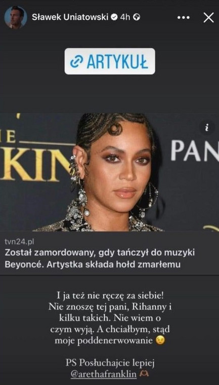 Sławek Uniatowski na Instagramie