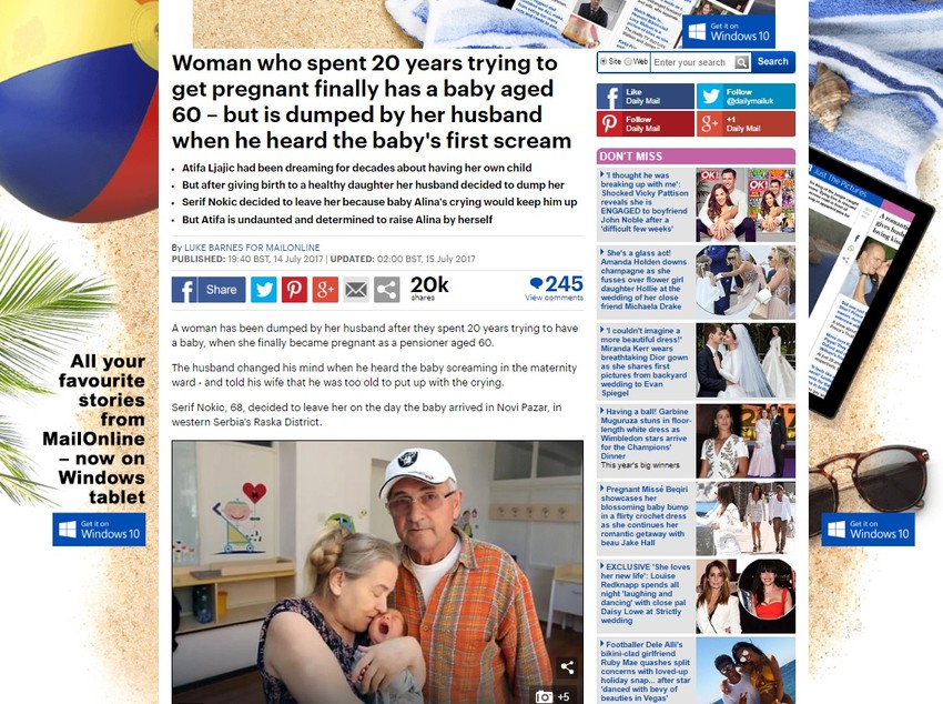 Dejli mejl o Atifi Nokić