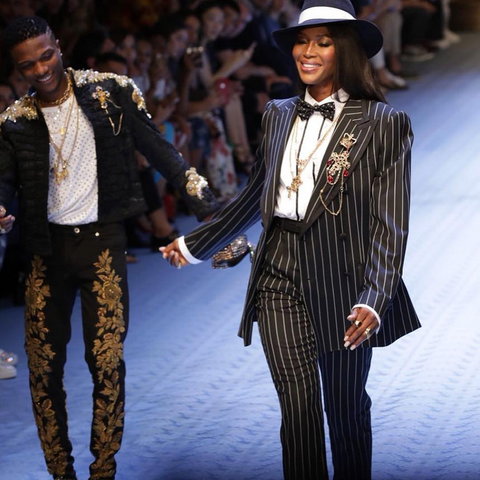 Wizkid's success story took to another dimension in 2018 when he hit the runway with fashion icon and model, Naomi Campbell for Dolce and Gabbana and the Internet went into a frenzy [Instagram/WizkidAyo]