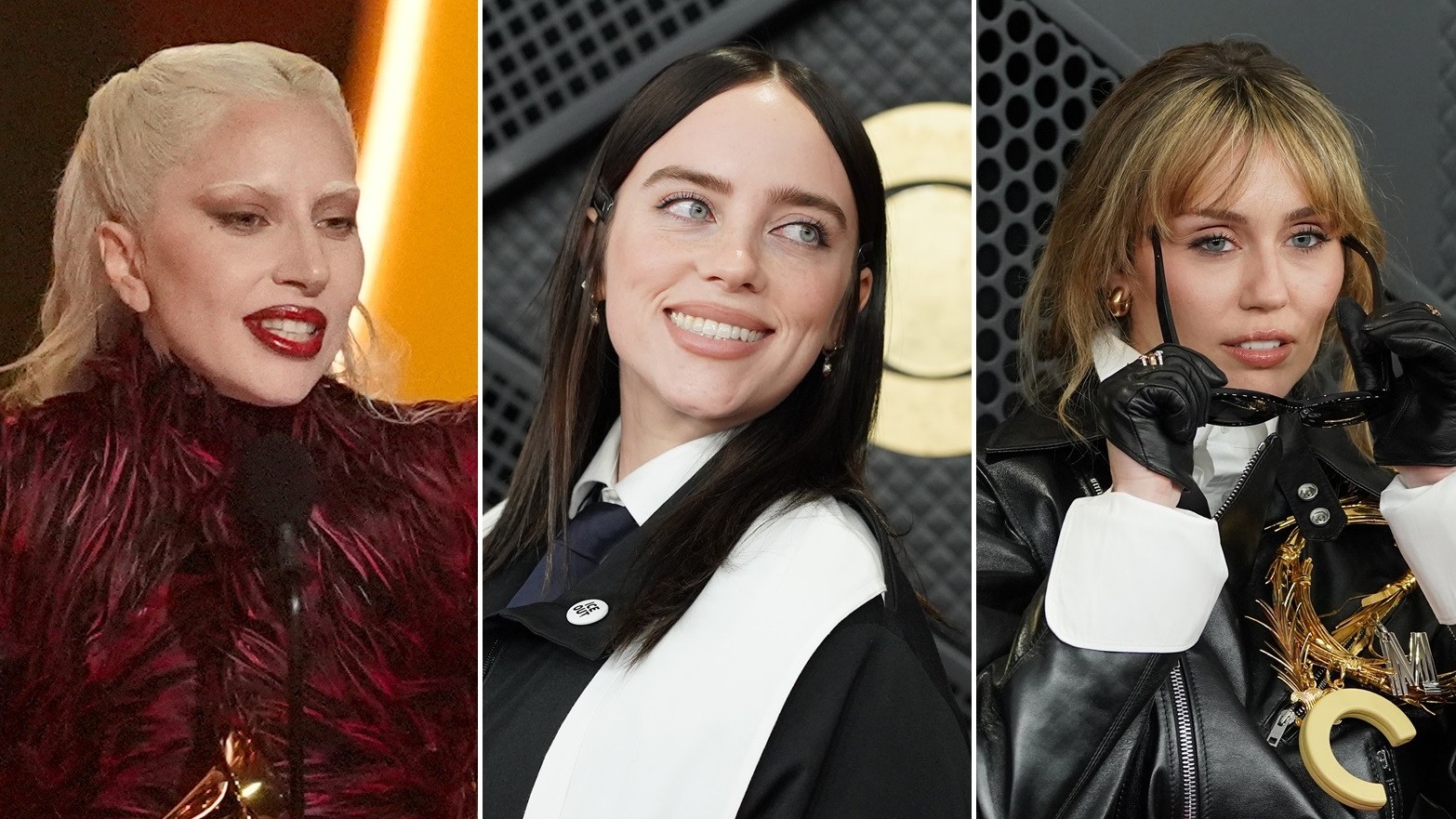 Lady Gaga, Billie Eilish, Miley Cyrus.