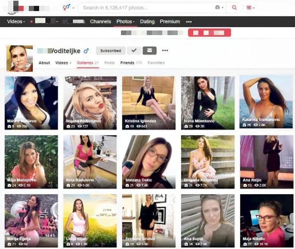 Sajt za odrasle, voditeljke