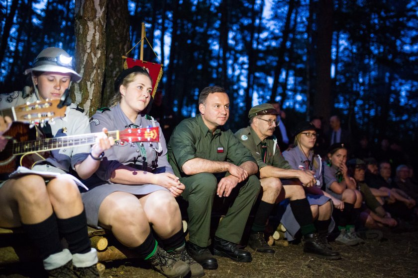 Andrzej Duda na obozie harcerskim