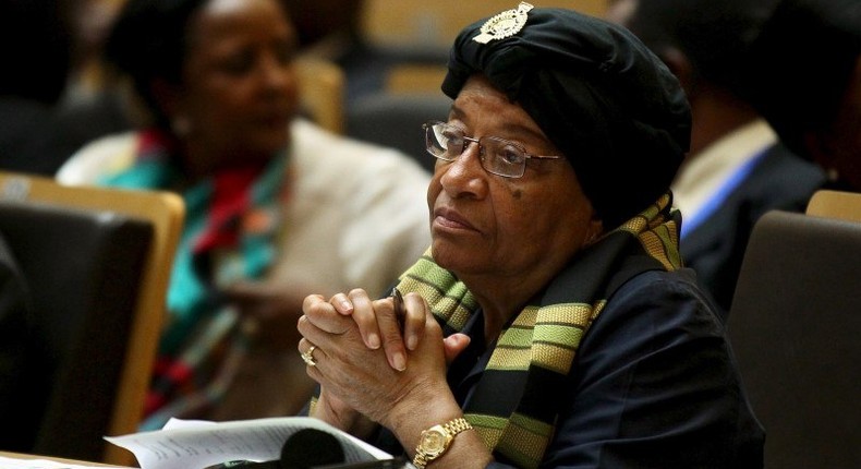 Liberia's President Ellen Johnson-Sirleaf attends the opening ceremony of the 26th Ordinary Session of the Assembly of the African Union (AU) at the AU headquarters in Ethiopia's capital Addis Ababa, January 30, 2016. REUTERS/Tiksa Negeri