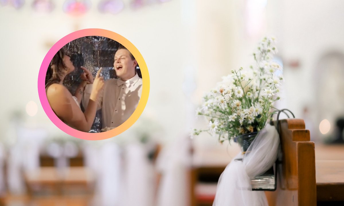 Kiepski żart pana młodego. Zrobił to żonie na oczach gości i uciekł [wideo]