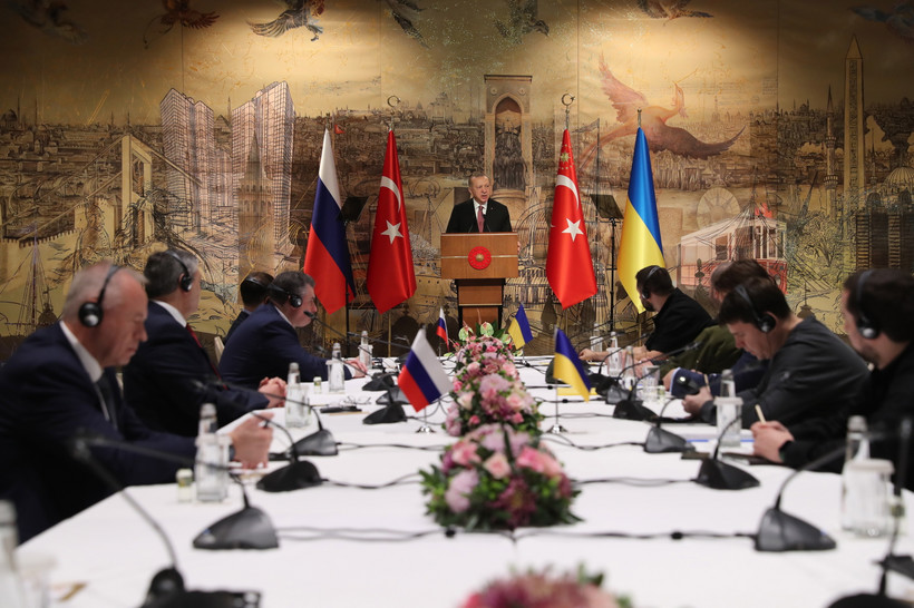 Delegacje zostały powitane przez prezydenta Turcji Recepa Tayyipa Erdogana