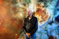 PASADENA - CA - NOVEMBER 11, 2014 - Astrophysicist Kip Thorne photograph in front of a stellar mural