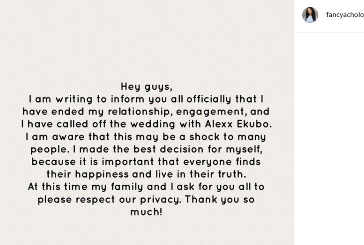 The model says her relationship with the movie star is also over.