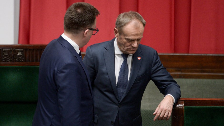 Szymon Hołownia i Donald Tusk w Sejmie