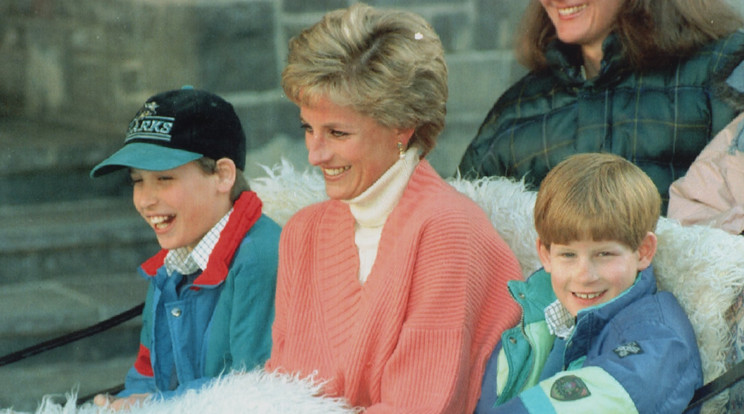 Diana hercegnő a fiaival: Vilmossal (balra) és Harryvel /Fotó: Northfoto